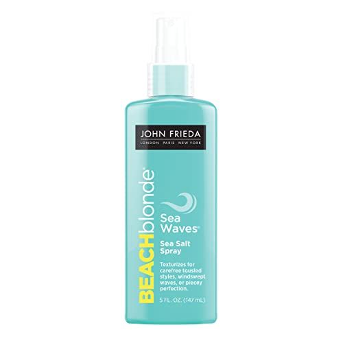 John Frieda Beach Blonde Sea Waves Texturizing Spray with Natural Salt for Tousled, Wavy Volume - 5 Ounce