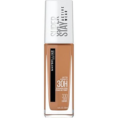 Maybelline Super Stay Full Coverage Liquid Foundation Active Wear Makeup, Up to 30Hr Wear, Transfer, Sweat &amp; Water Resistant, Matte Finish, Toffee, 1 Count