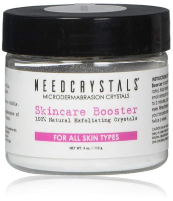 NeedCrystals Microdermabrasion Crystals DIY Facial Scrub. Natural Face Exfoliator for Dull or Dry Skin Improves Scars, Blackheads, Pore Size, Wrinkles, Blemishes &amp; Skin Texture 4 oz. / 113 gr.