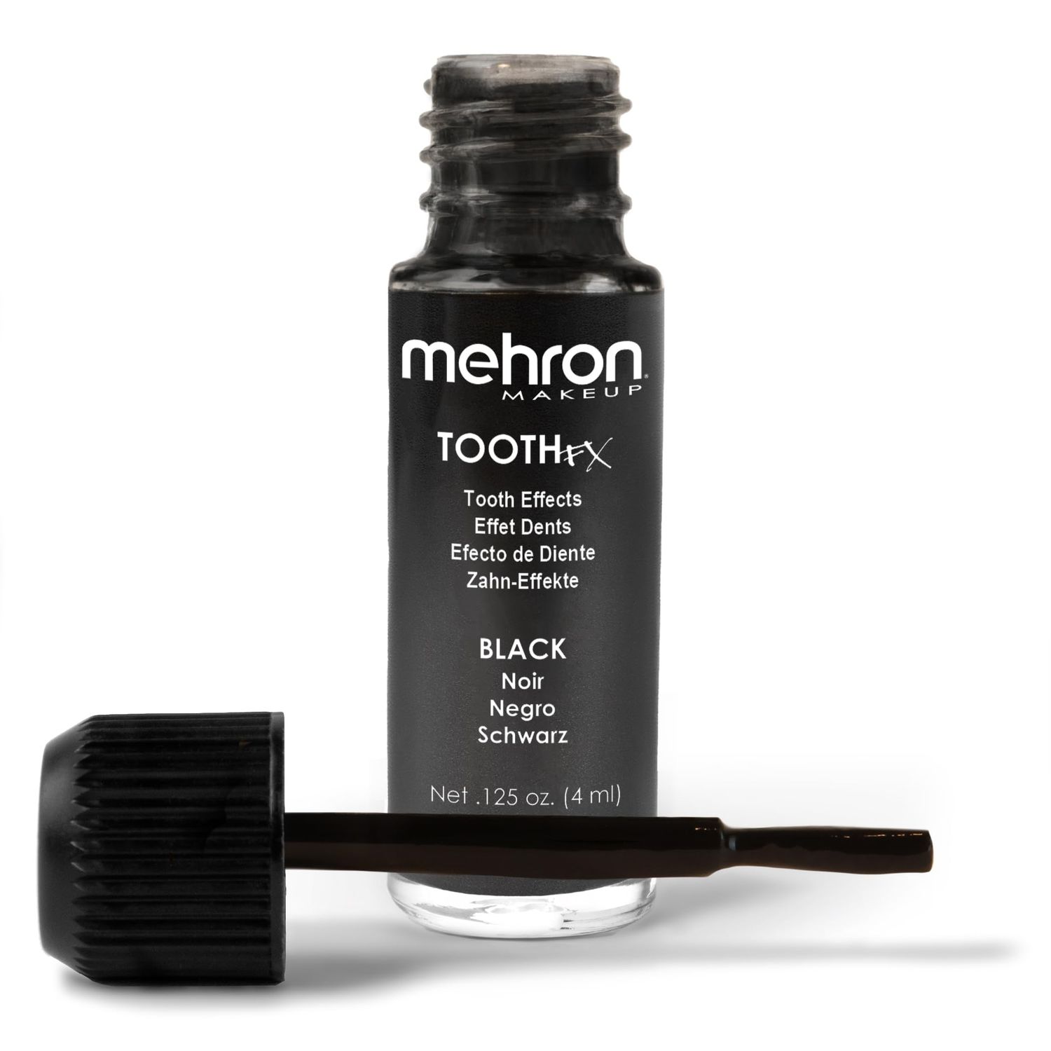 Mehron Makeup Tooth FX Black | Temporary Black Tooth Paint | Perfect for Creating Black Out Tooth Makeup, Rotten Teeth Makeup, &amp; Missing Teeth SFX for Halloween, Cosplay, &amp; Theater .125 oz (4 ml)