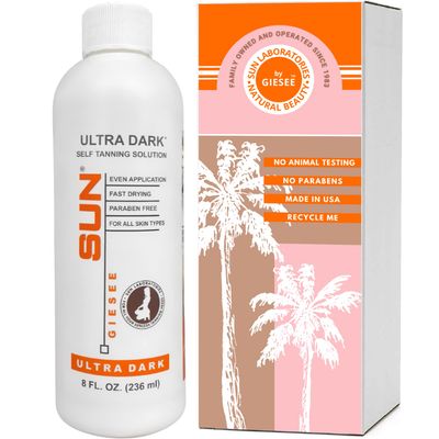 Sun Labs Self-Tanning Spray for a Golden Glow - Ultra Dark - 8 fl. oz. Bottle. Bottle This is not a self tanning lotion. This is a solution made for airbrush tanning machines.