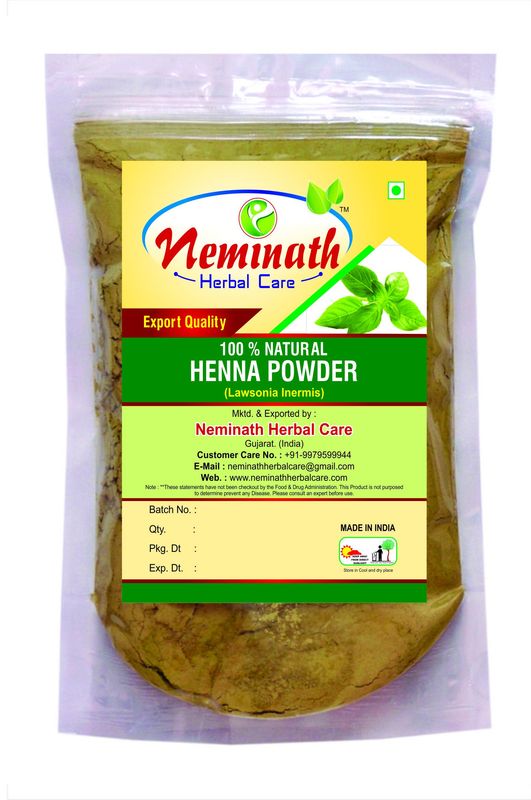 Neminath Herbal Care Henna Leaves (LAWSONIA INERMIS) Powder for COVERING GRAY HAIRS (100 Grams)