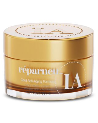 InfiniteAloe rparneu Gold Anti-Aging Formula, neck firming and tightening &amp; anti wrinkle face cream - 100% Organic Aloe Formula with Collagen, Peptides &amp; Retinyl Palmitate - 1.7oz Jar