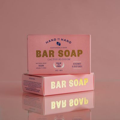 HAND IN HAND Bergamot &amp; Crisp Basil Cactus Blossom Bar Soap, 5 OZ