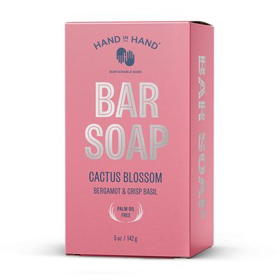 HAND IN HAND Bergamot &amp; Crisp Basil Cactus Blossom Bar Soap, 5 OZ