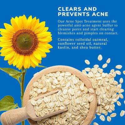 Earth's Care Acne Spot Treatment - 10% Sulfur Cream Medication to Clear Cystic Acne, Pimples and Blackheads on Face and Body (Tube 0.97 OZ)