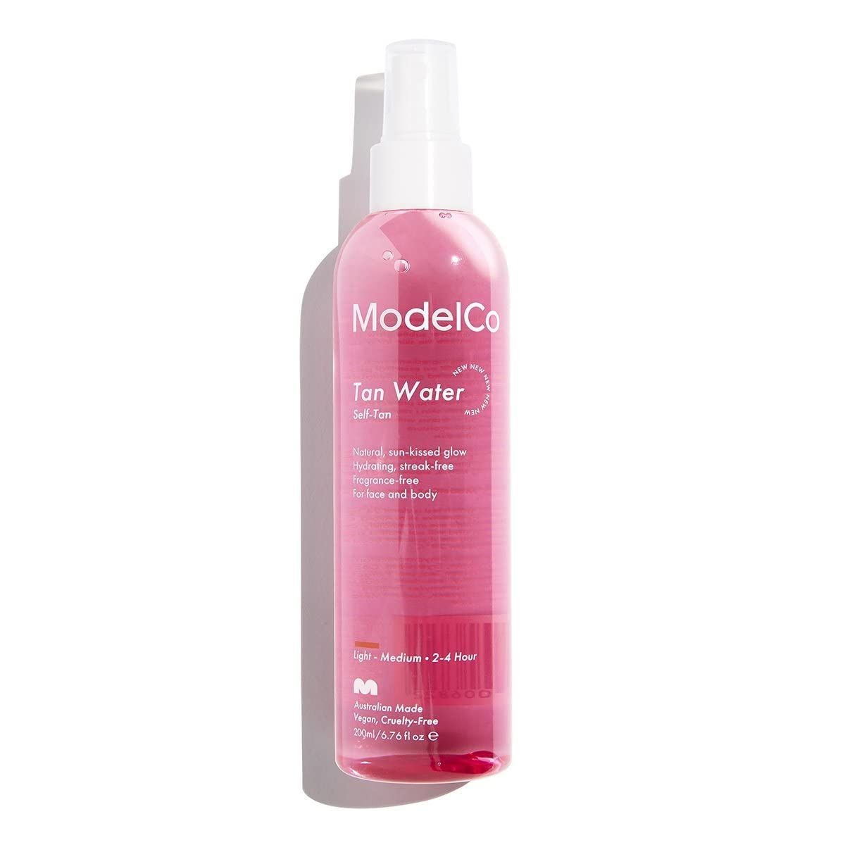 Modelco Tan Water Self-Tan Spray - Sunless Glow For Body And Face - Beautiful Bronze Skin Without The Damage - Smooth Application Delivers Naturally Sunkissed, Tanned Skin - Medium - Light - 6.76 Oz