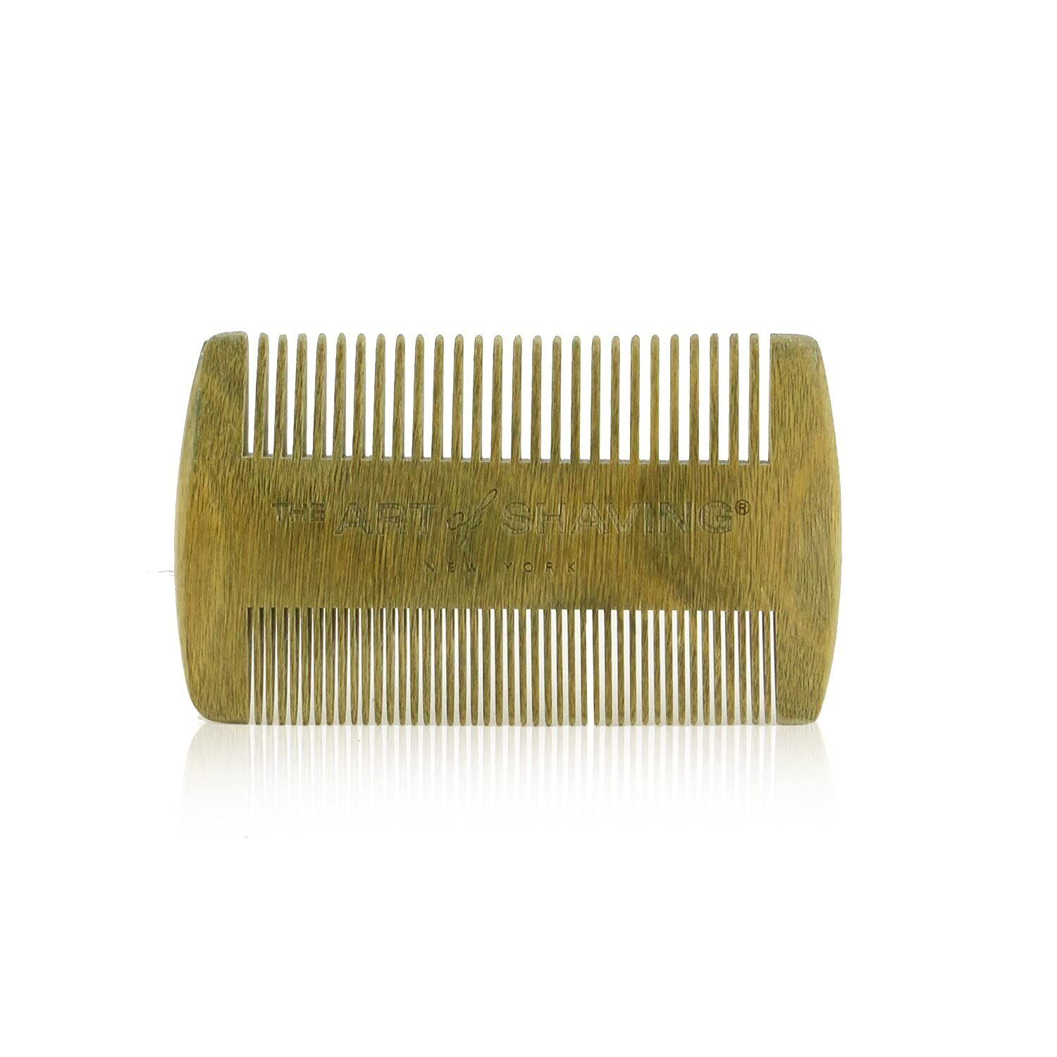 The Art of Shaving Beard Comb - Natural Sandalwood Comb, Dual Fine &amp; Coarse Comb Widths, Suitable for All Hair Types, 1 Count (Pack of 1)