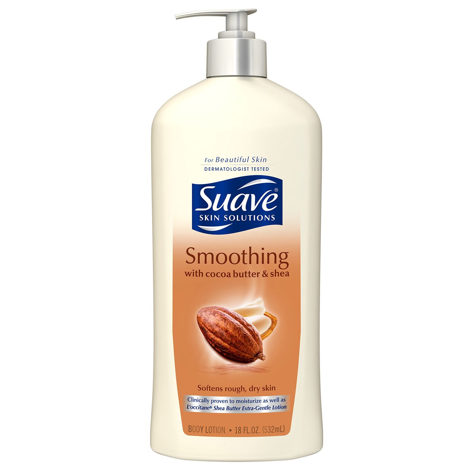 Suave Skin Solutions Body Lotion, Cocoa Butter &amp; Shea, 18 oz (Presentation Varies)