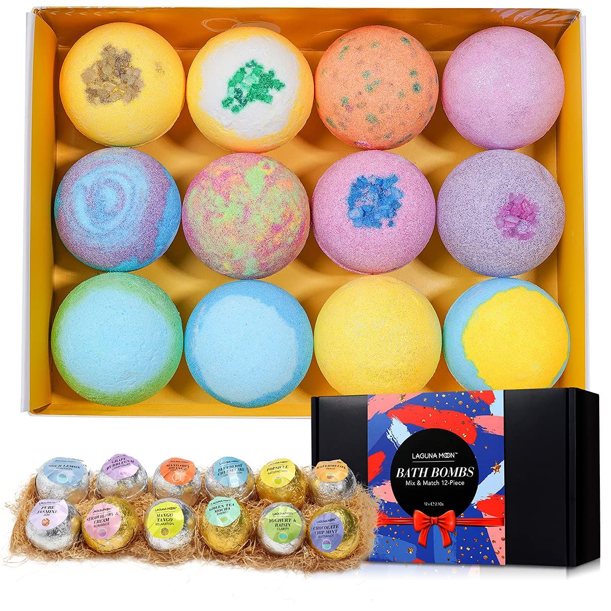 Bath Bombs for Kids and Women - Bubble Bath Shower Salts for Women - Relaxing Bathbombs Set for Women - Bath Essentials Shower Bubble Steamers (12-Pack ? Bath Bombs)