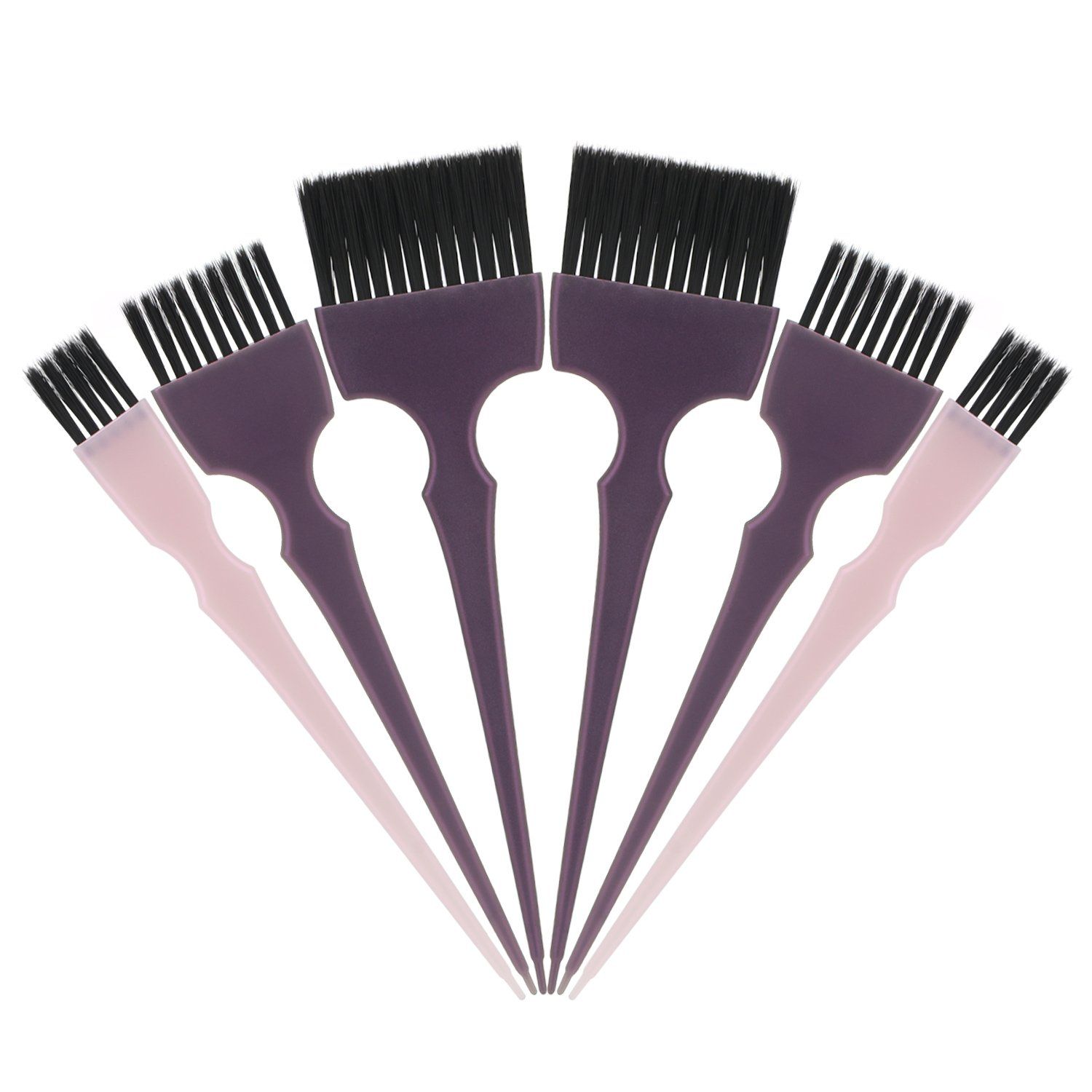 Segbeauty 6pcs Professional Hairdressing Brush Set - Tinting Brushes, Color Applicator Brushes for Hair Dyeing, Balayage, and Styling