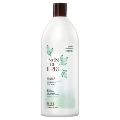 Bain de Terre Green Meadow Balancing Shampoo, Gentle Cleansing for Soft, Silky Hair with Argan &amp; Monoi Oils, Paraben-free, Color-Safe, 33.8 Fl Oz