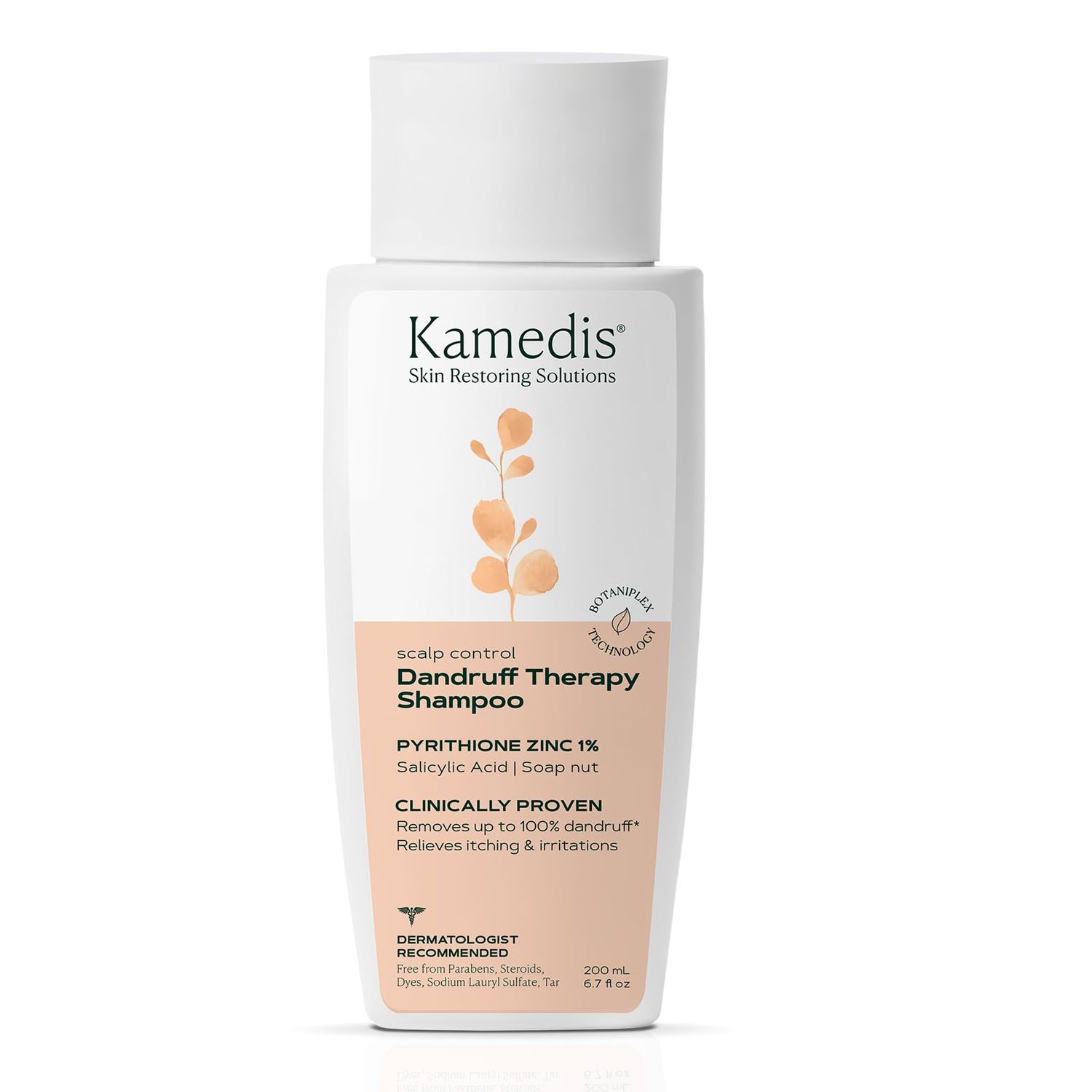 KAMEDIS Anti-Dandruff Therapy Shampoo. For Dry, Itchy, Flaky, Sensitive Scalp and Seborrheic Dermatitis. Contains 1% Zinc Pyrithione and Salicylic Acid. Hair &amp; Head Treatment. Paraben Free. 6.7 Fl Oz.