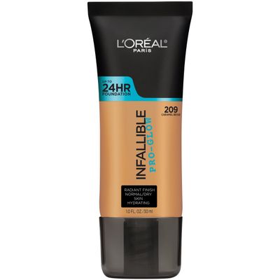 LOral Paris Makeup Infallible Up to 24HR Pro-Glow Foundation, Caramel Beige, 1 fl oz.