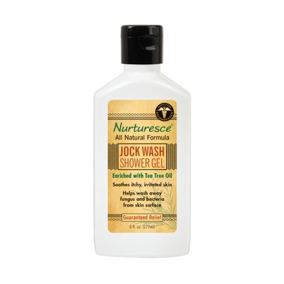 PediFix Nurturesce Jock Wash Shower Gel, 6 Fluid Ounce - Tea Tree Oil Enriched, Anti-Fungal, Soothes Itchy Irritated Skin, Natural Body Wash (Packaging May Vary)