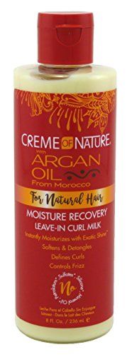 Creme of Nature, Argan Oil Moisture Recovery Leave In Curl Milk, Argan Oil of Morocco, Softens &amp; Defines Curls, 8 Fl Oz