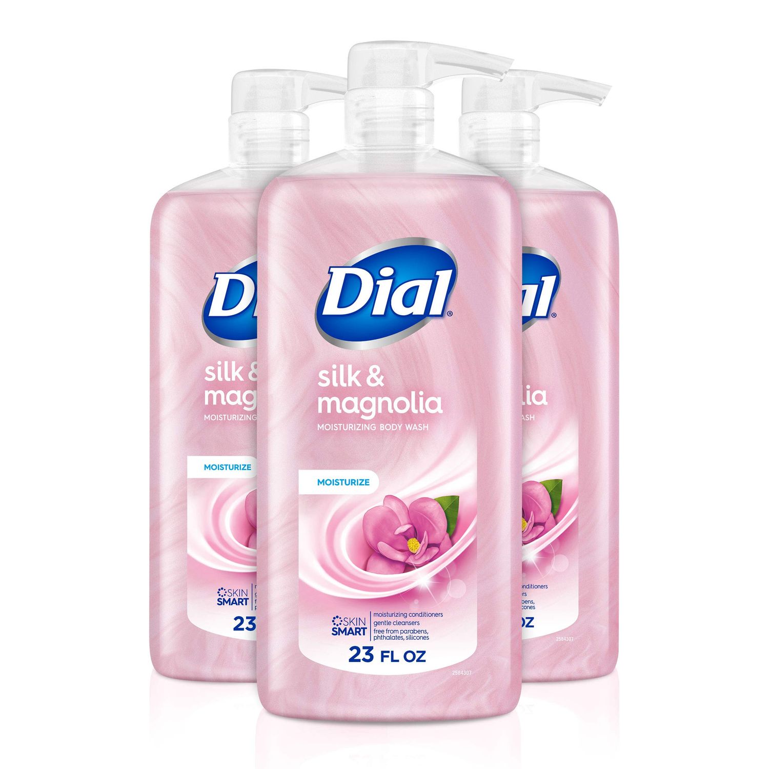 Dial Body Wash, Silk &amp; Magnolia, 23 fl oz (Pack of 3)