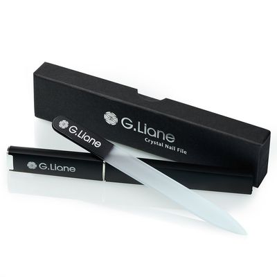 G.Liane Crystal Glass Nail File Professional Double Sided Etched Crystal Nail File Set for Nail Art &amp; Nail Care Alternative to Metal Nail Files Emery Boards &amp; Buffer Lifetime Quality (Black)