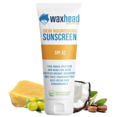 Waxhead Mineral Kids Sunscreen SPF 32, Childrens Zinc Oxide Sunscreen, Biodegradable Lotion, Zinc Sunblock, Natural No Chemicals for Body + Face, Eco Friendly, Non Toxic, EWG 1, Physical (4oz)