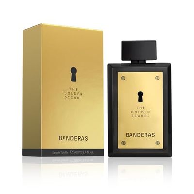 Banderas Perfumes - The Golden Secret - Eau de Toilette Spray for Men - Long Lasting - Masculine, Casual and Elegant Fragrance - Mint, Apple and Spicy Notes - Ideal for Day Wear - 6.7 Fl Oz