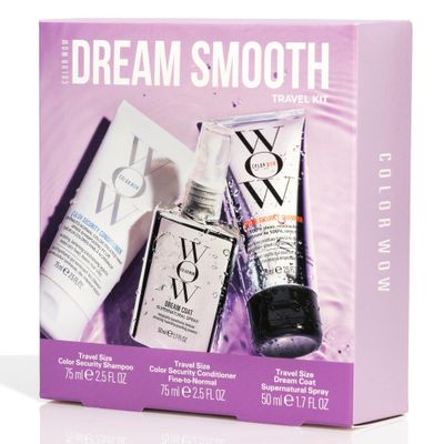 COLOR WOW Dream Smooth Travel Kit - Includes Shampoo, Conditioner and Dream Coat - Get the silky, liquidy, glossy texture of your dreams and defy humidity for days, everywhere you go