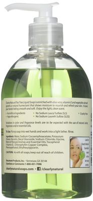 Clearly Natural Tea Tree Liquid Glycerine Soap, 12 Ounce (Pack of 2)