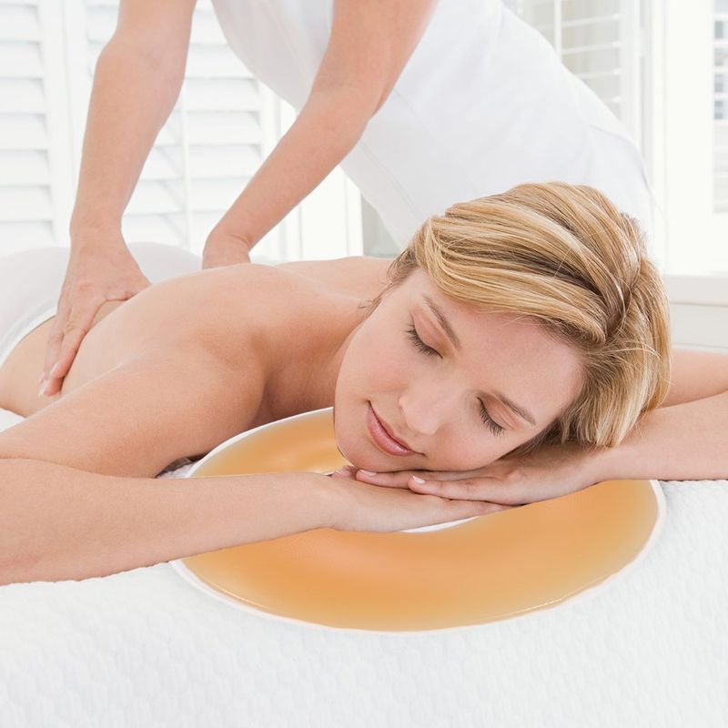 ZJchao Silicone Pillow, Beauty SPA Massage Pillow, Soft Massage Face Relax Pillow Headrest, SPA Beauty Salon Skin Care Relax Head Cushion (4 Color Options!)(Yellow)