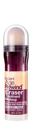 Maybelline Instant Age Rewind Eraser Treatment Makeup with SPF 18, Anti Aging Concealer Infused with Goji Berry and Collagen, Sandy Beige, 1 Count