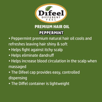 Difeel Premium Natural Hair Oil - Peppermint Oil 7.1 Ounce - For Dry & Flaky Scalp, Cools & Refreshes Hair, Leaves Hair Shiny & Soft, Provides Immediate & Long Lasting Benefits For Hair