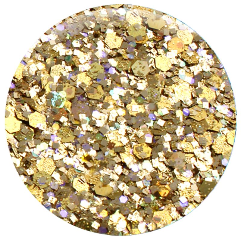 GLITTIES - Gold Rush - Gold Chunky Holographic Glitter Mix - Great for Nail Art, Acrylic Gel, Polish Tips, Festivals, Hair, Raves, and Decoration - Made in USA (10 Grams)