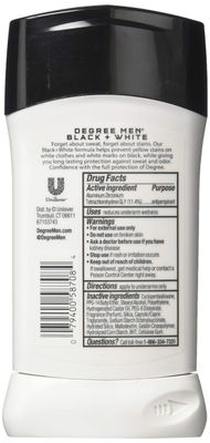 Degree Deodorant 2.7 Ounce Mens Ultra Clear Black &amp; White, 2.7 Ounce (Pack of 6)