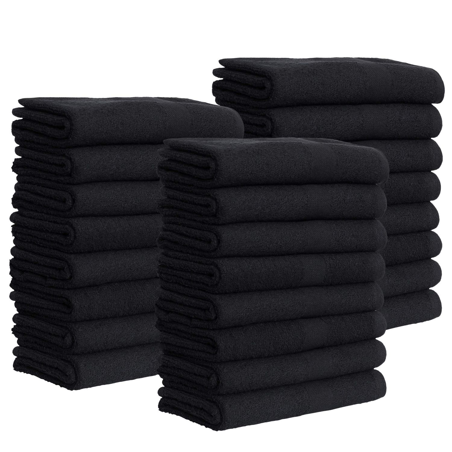 GREEN LIFESTYLE Black Bleach Proof Towels Bulk Sets 100% Cotton 16&#39; X 25&#39; Premium Spa Quality, Super Soft and Absorbent for Gym, Pool, Spa, Salon and Home 24 Pack