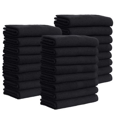 GREEN LIFESTYLE Black Bleach Proof Towels Bulk Sets 100% Cotton 16&#39; X 25&#39; Premium Spa Quality, Super Soft and Absorbent for Gym, Pool, Spa, Salon and Home 24 Pack