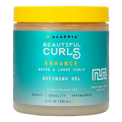 Alaffia Beautiful Curls Curl Enhance Defining Gel, Wavy to Curly Hair Products, Hair Gel to Coil, Twist and Braid, Natural with Shea Butter, Coconut Oil, Castor Oil &amp; Aloe, 8 Fl Oz