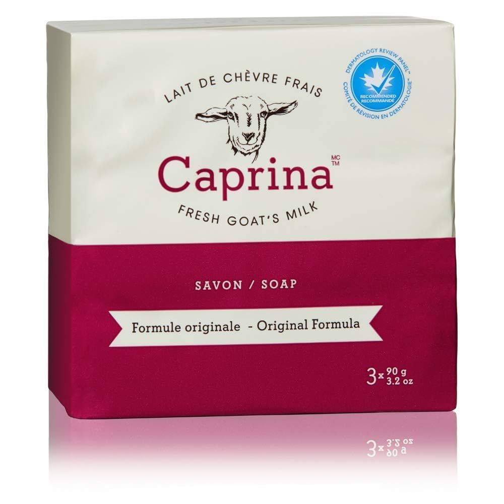 Caprina by Canus Fresh Goat&#39;s Milk Soap, Original, 3 bars 3.2 Ounces each