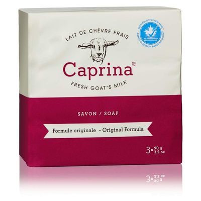 Caprina by Canus Fresh Goat&#39;s Milk Soap, Original, 3 bars 3.2 Ounces each