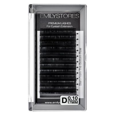 EMILYSTORES Eyelash Extensions 0.10mm Thickness D Curl Length 17mm Volume Individual eyelashes Natural-Looking Single Size For Lash Extension (0.10,D,17mm)