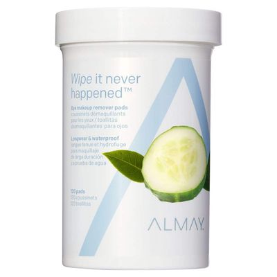 Almay Longwear &amp; Waterproof Eye Makeup Remover Pads with Aloe, Hypoallergenic, Cruelty Free, -Fragrance Free, Dermatologist Ophthalmologist Tested, 120 Count