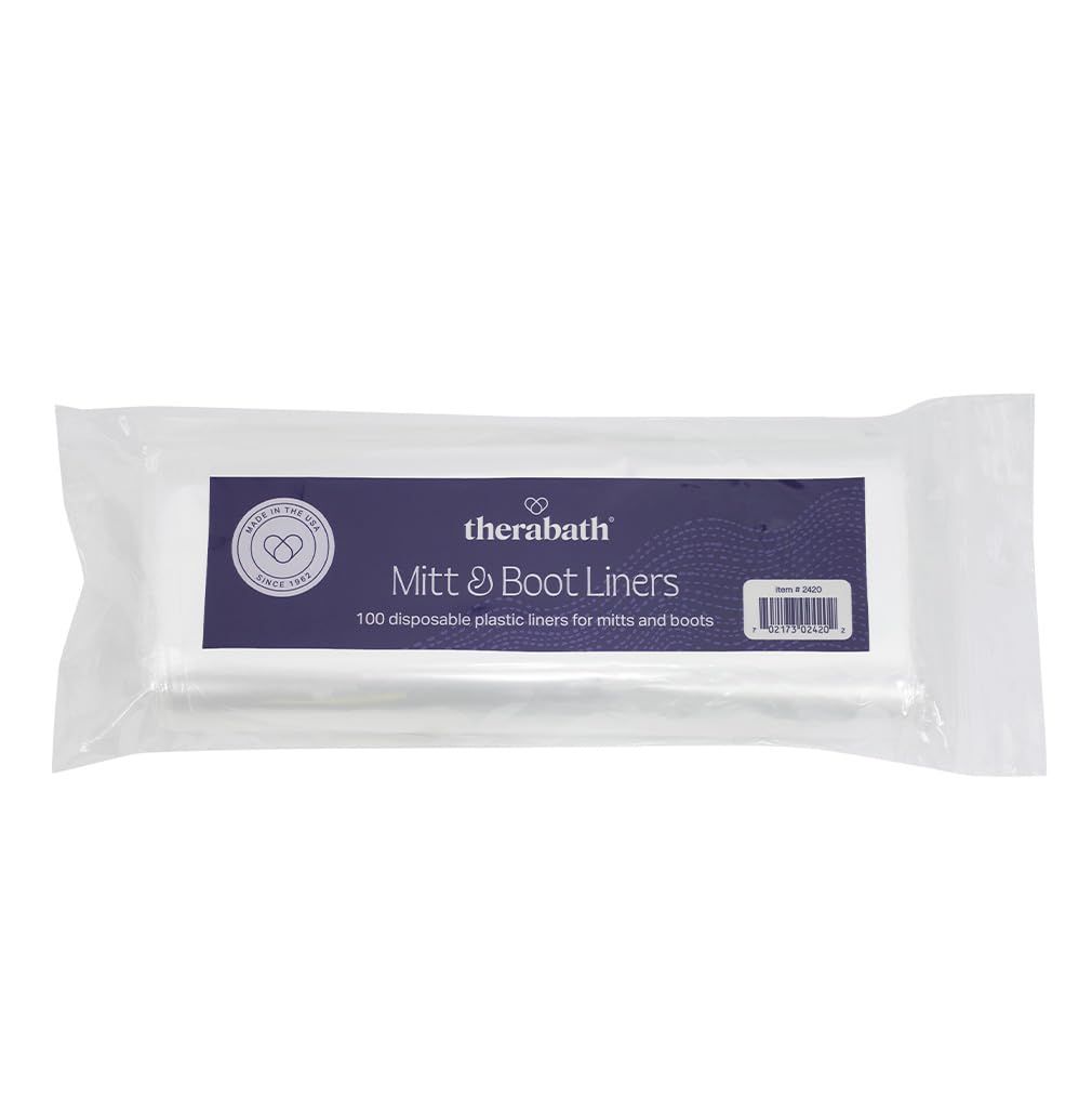 Therabath Disposable Mitt and Boot Liners, for Arthritis and Skin Therapy, Paraffin Wax Liners for Hands and Feet, Use with Insulated Mitts and Boots, for Home and Spa, Made in the USA, 100 Count