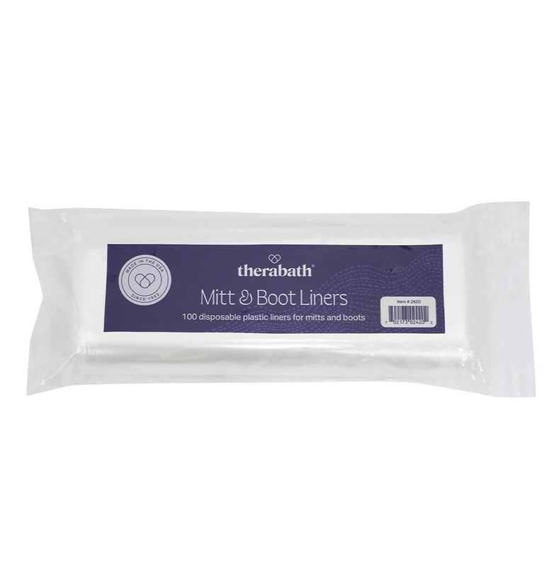 Therabath Disposable Mitt and Boot Liners, for Arthritis and Skin Therapy, Paraffin Wax Liners for Hands and Feet, Use with Insulated Mitts and Boots, for Home and Spa, Made in the USA, 100 Count