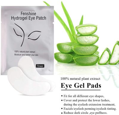 Fenshine 100 Pairs Eyelash Extension Eye Pads Lint Free Hydrogel Eye Patches Professional Under Eye Gel Pads for Lash Extensions Supplies