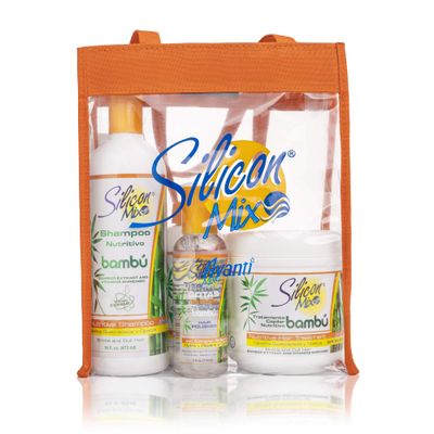 Silicon Mix Bambu Set 4 pieces Shampoo, Tratament, Leave In, Hair Polisher