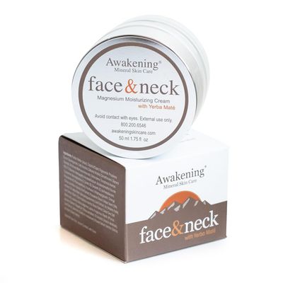 Awakening Face &amp; Neck Hydrating and Moisturizing Magnesium Cream - with Yerba Mat, Anti-Oxidant - Rich with Minerals of the Dead Sea [50 ml/1.75 oz]