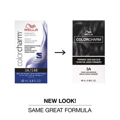 COLORCHARM Permanent Liquid Hair Color for Gray Coverage | 3A Dark Ash Brown | 1.4 Fl Oz