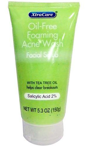 XtraCare OIL FREE FOAMING ACNE WASH Facial Scrub 5.3 oz. with Tea Tree Oil (Pack of 2)
