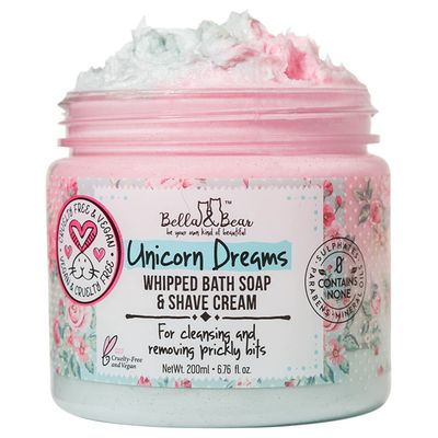 Bella &amp; Bear Unicorn Dreams Whipped Bath Soap, SLS Free, Paraben Free, Cruelty-Free, Vegan Body Wash And Shave Cream, 6.7oz mango &amp; pineapple with a hint of vanilla