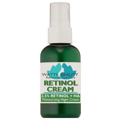 Watts Beauty 2.5% Retinol Cream for Face and Body - Lightweight, pore-friendly cream containing anti-aging retinol, hyaluronic acid, vitamin E, vitamin B5, and jojoba oil for all skin types - 2.24 oz