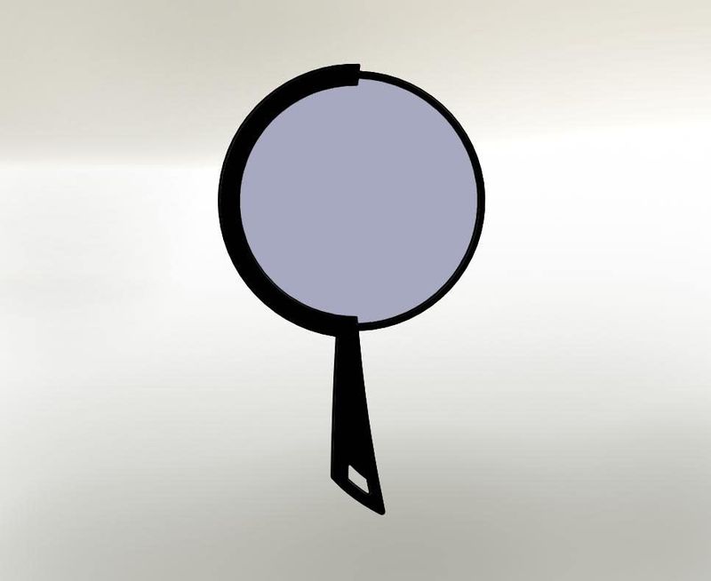Cricket Deco Salon Mirror for Hair Stylist, Round Handheld Hand Mirror with Handle, Hairstylist Barber Station Supplies and Accessories, Black