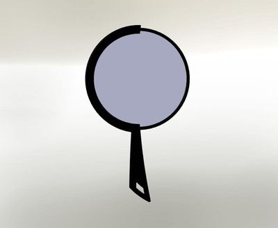 Cricket Deco Salon Mirror for Hair Stylist, Round Handheld Hand Mirror with Handle, Hairstylist Barber Station Supplies and Accessories, Black