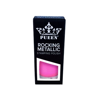 PUEEN Rocking Metallic Nail Polish For Nail Stamping Big 5-FREE Formula Nail Color Lacquer (606 Pink ladies)-BH000579